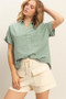 HYFVE Button Down Collared Neck Short Sleeve Shirt