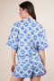 VERY J Full Size Tropical Printed Shirt Top and Shorts Set Plus Size