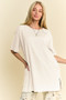 Davi & Dani Short Sleeve Side Slit T-Shirt with Pockets