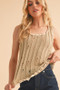 Aemi+Co Distressed Detail Round Neck Knit Tank
