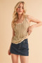 Aemi+Co Distressed Detail Round Neck Knit Tank