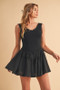 Aemi+Co Frill Sleeveless Drop Waist Mini Dress