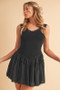 Aemi+Co Frill Sleeveless Drop Waist Mini Dress