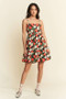 Davi & Dani Floral Scalloped Cutout Back Mini Dress