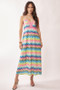 Davi & Dani Multi Color Crochet Lace Midi Dress