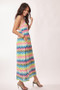 Davi & Dani Multi Color Crochet Lace Midi Dress