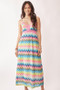 Davi & Dani Multi Color Crochet Lace Midi Dress