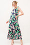 And The Why Botanical Printed Halterneck Tiered Maxi Dress
