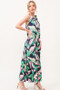 And The Why Botanical Printed Halterneck Tiered Maxi Dress