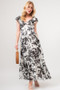 And The Why Ruffled Sleeve Tiered Floral Print Maxi Dress