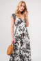 And The Why Ruffled Sleeve Tiered Floral Print Maxi Dress