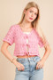 VERY J Front Tie Crochet Crop Top
