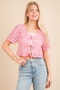 VERY J Front Tie Crochet Crop Top