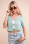 VERY J Front Tie Crochet Crop Top