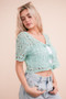 VERY J Front Tie Crochet Crop Top
