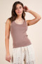 VERY J Blanket Style Sleeveless Knit Tank