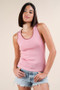 VERY J Blanket Style Sleeveless Knit Tank