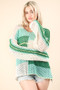 VERY J Color Block Oversized Summer Knit Cover Up