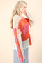 VERY J Color Block Oversized Summer Knit Cover Up