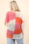 VERY J Color Block Oversized Summer Knit Cover Up