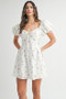 MABLE Floral Print Puff Sleeve Mini Dress