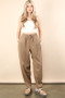 VERY J Solid Barrel Comfy Woven Pants