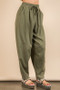 VERY J Solid Barrel Comfy Woven Pants