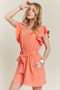 ADORA Ruffle Sleeves Romper with Pockets