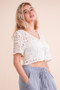 VERY J Front Tie Crochet Crop Top