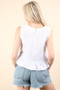 VERY J Side Tie Detail Ruffled Sleeveless Top