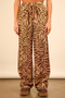 VERY J Animal Print Linen Wide Leg Pants