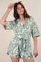 VERY J Oversized Printed Button Down Resort Romper