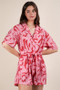 VERY J Oversized Printed Button Down Resort Romper