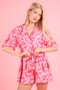 VERY J Oversized Printed Button Down Resort Romper