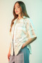 VERY J Plus Size Oversized Crochet Button Down Shirt Top