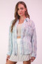 VERY J Plus Size Oversized Printed Button Up Shirt