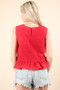 VERY J Side Tie Detail Ruffled Sleeveless Top