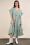 VERY J Embroidered Boho Ruffled Midi Dress