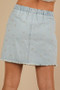 VERY J Bow Printed Casual Denim Mini Skirt