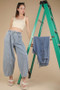 VERY J Washed Chambray Barrel Denim Pants
