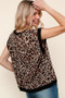 Haptics Leopard Print Dolman Cap Sleeve Knit Top