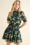 And The Why Floral Print Smocked Waist Mini Dress