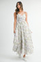 MABLE Floral Print Tiered Cami Maxi Dress