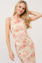 And The Why Floral Fishnet Bodycon Midi Dress