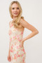 And The Why Floral Fishnet Bodycon Midi Dress