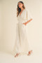 MABLE Fluffy Deep V Neck Wide Leg Jumpsuit