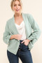 And The Why Stretch Non-Wrinkled Basic Open-Front Blazer