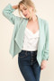 And The Why Stretch Non-Wrinkled Basic Open-Front Blazer