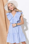 And The Why Chevron Ruffle Florence Hem Casual Dress