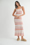 MABLE Lightweight Pointelle Chevron Knit Maxi Dress